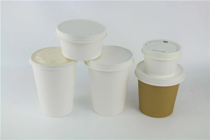 Tall Disposable Paper Soup Cup With Lids